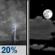 Monday Night: Slight Chance Showers And Thunderstorms then Partly Cloudy
